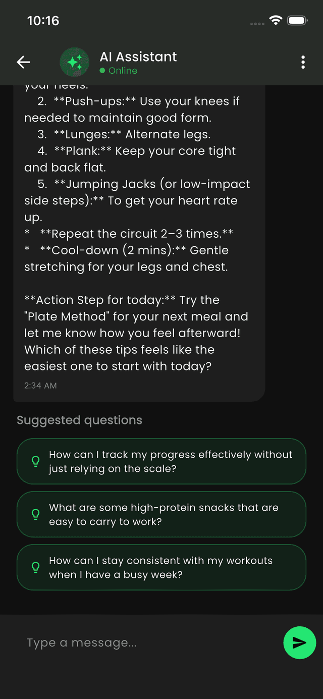 MetaFit AI chat coach